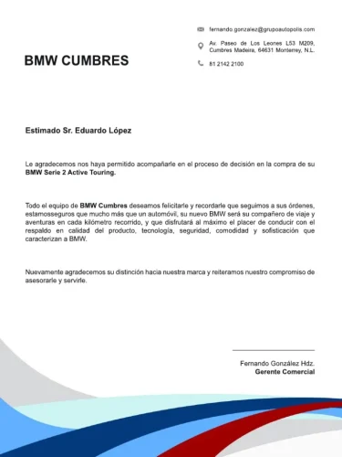 Carta de Agradecimiento