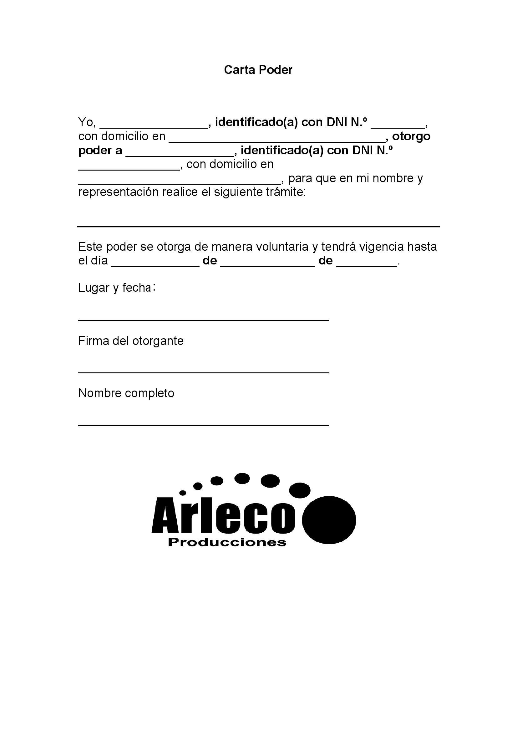 Carta Poder Simple